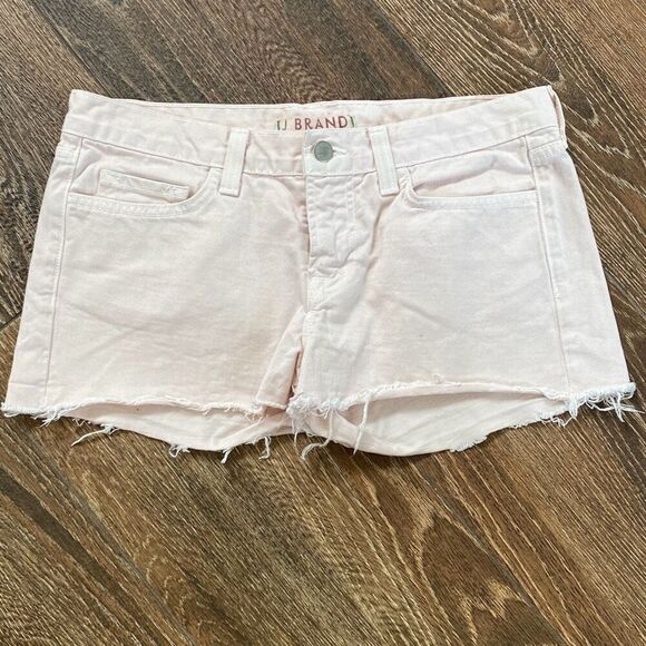 J Brand Womens Shorts 27 x 2.5 Pink Cut Off Distressed Raw Hem Mid Rise Frayed - Picture 2 of 8